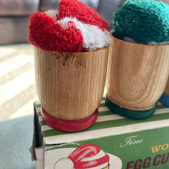 Vintage Wooden Egg Cups, Made in Japan - Picture 3 of 6